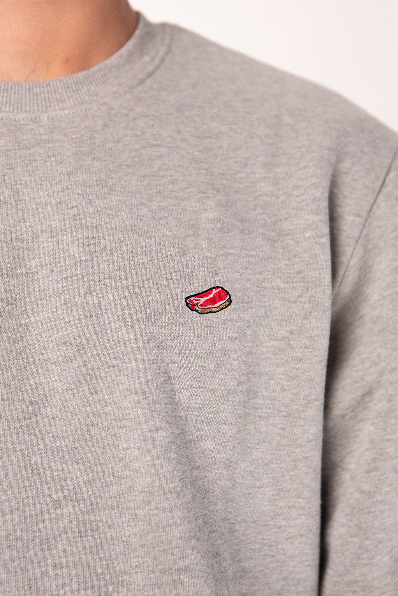 Steak | Bestickter Bio-Baumwoll Männer Pullover