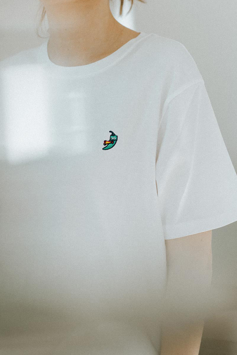 Jalapeno | Besticktes Frauen Oversized Bio Baumwoll T-Shirt