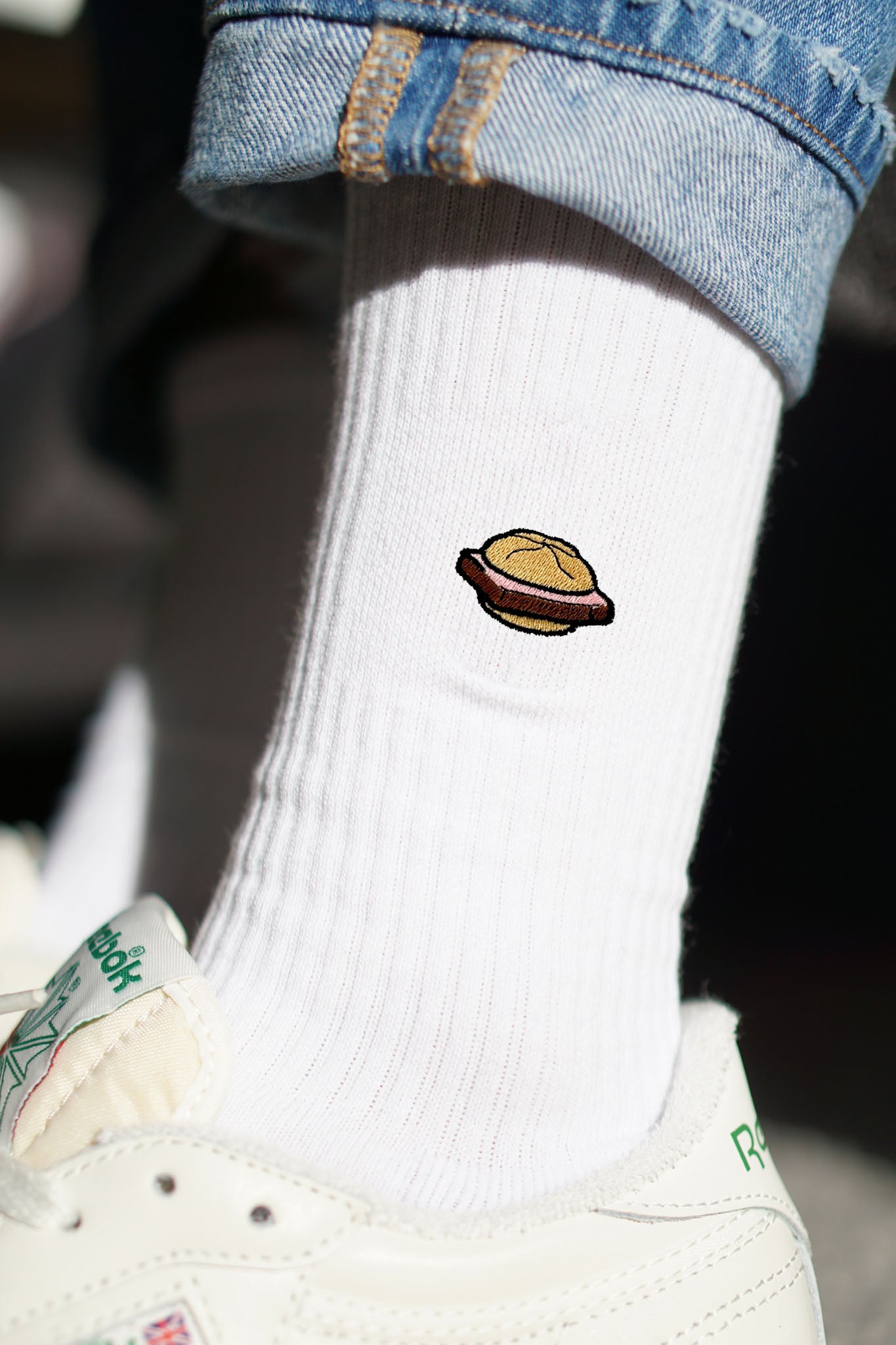 Leberkassemmel | Bestickte Bio Baumwoll Socken