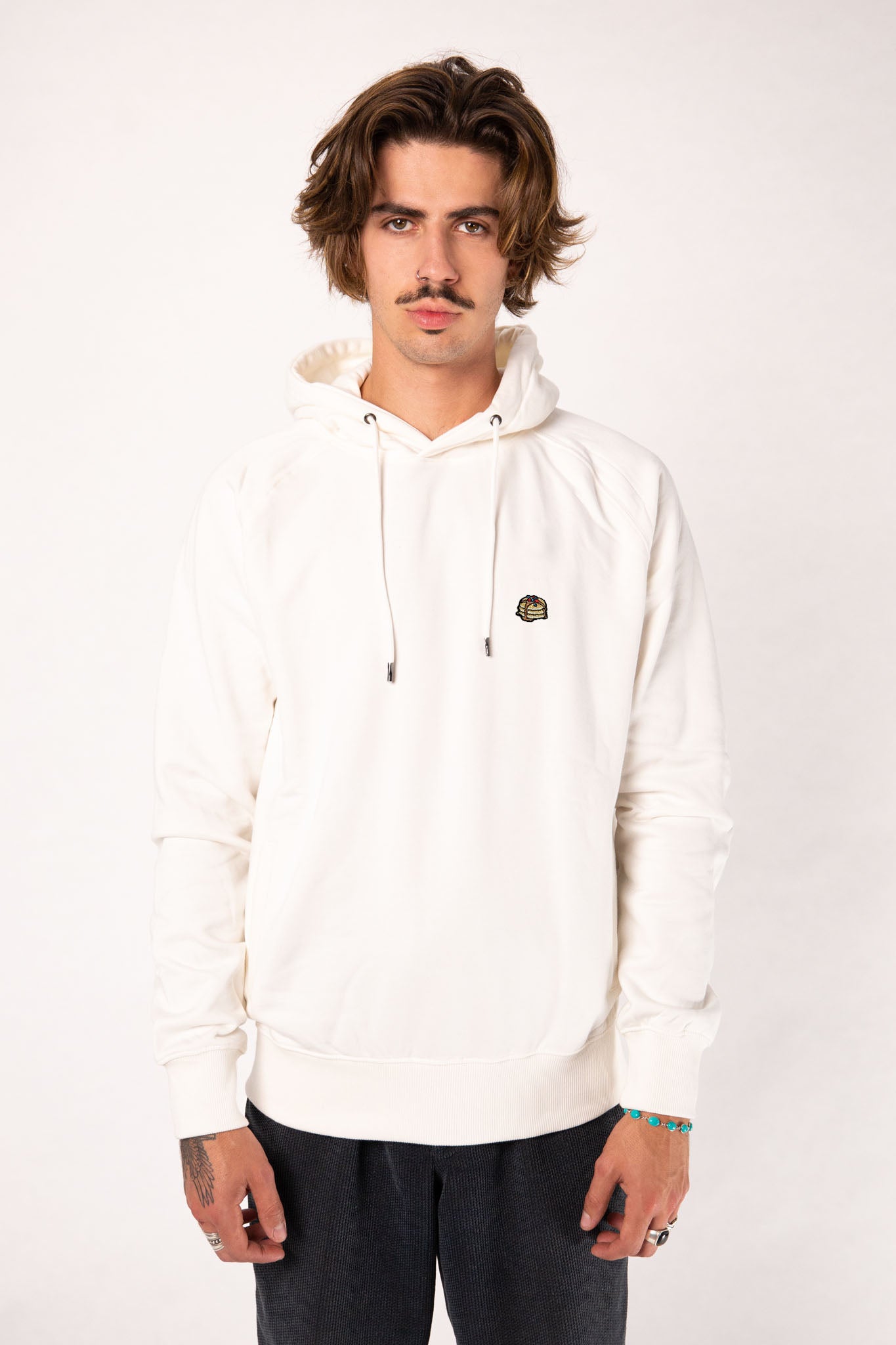 Pancakes | Bestickter Bio-Baumwoll Männer Hoodie