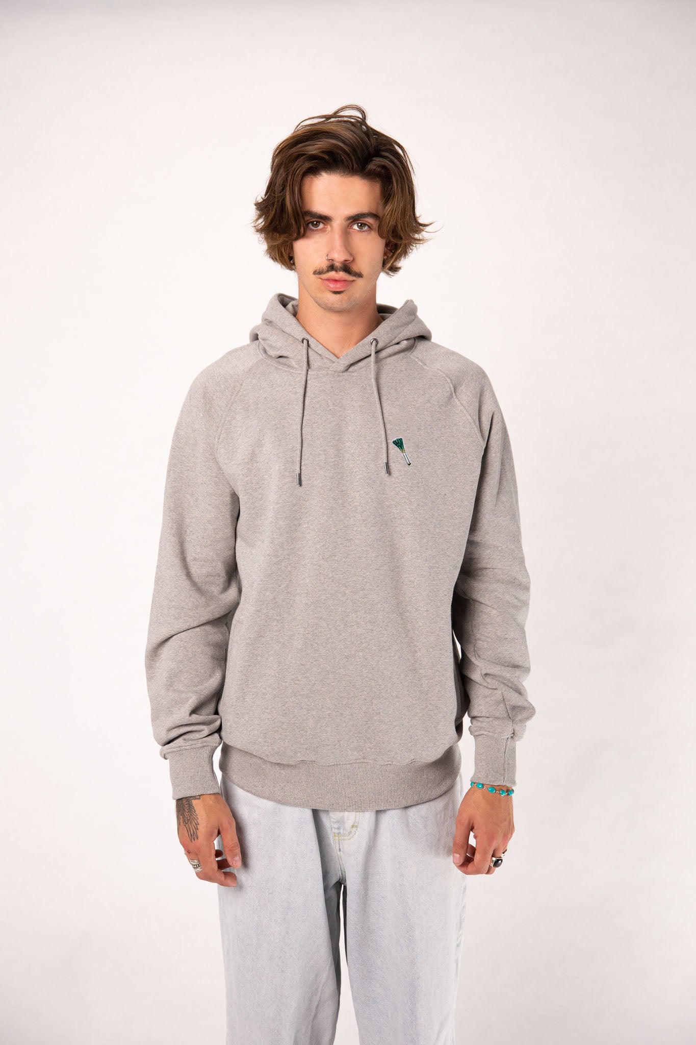 Lauch | Bestickter Bio-Baumwoll Männer Hoodie