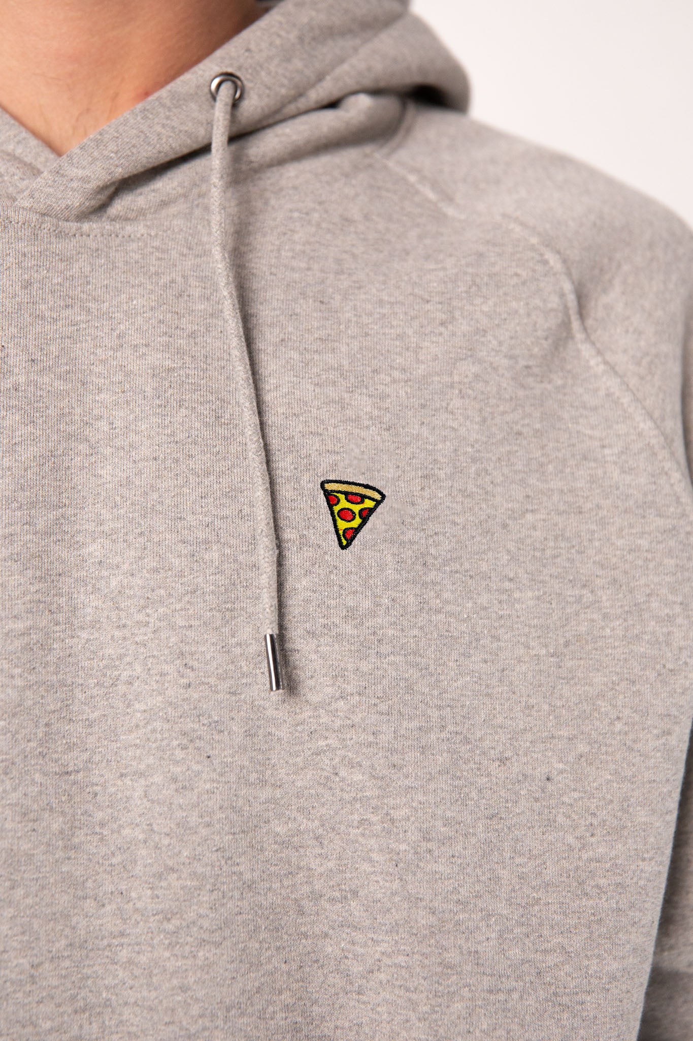 Pizza | Bestickter Bio-Baumwoll Männer Hoodie