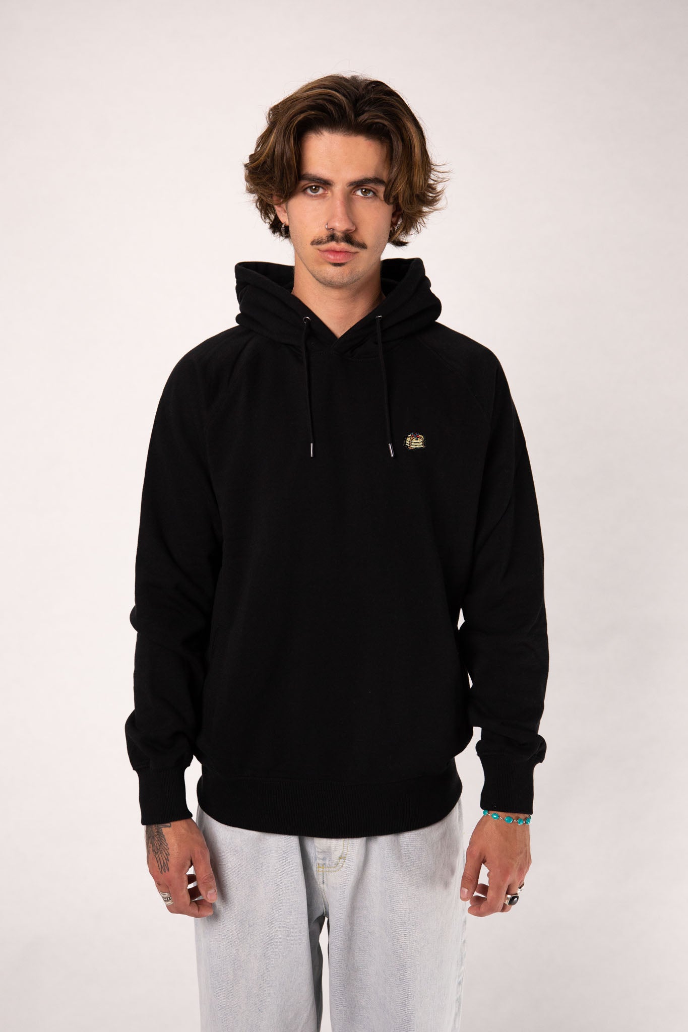 Pancakes | Bestickter Bio-Baumwoll Männer Hoodie