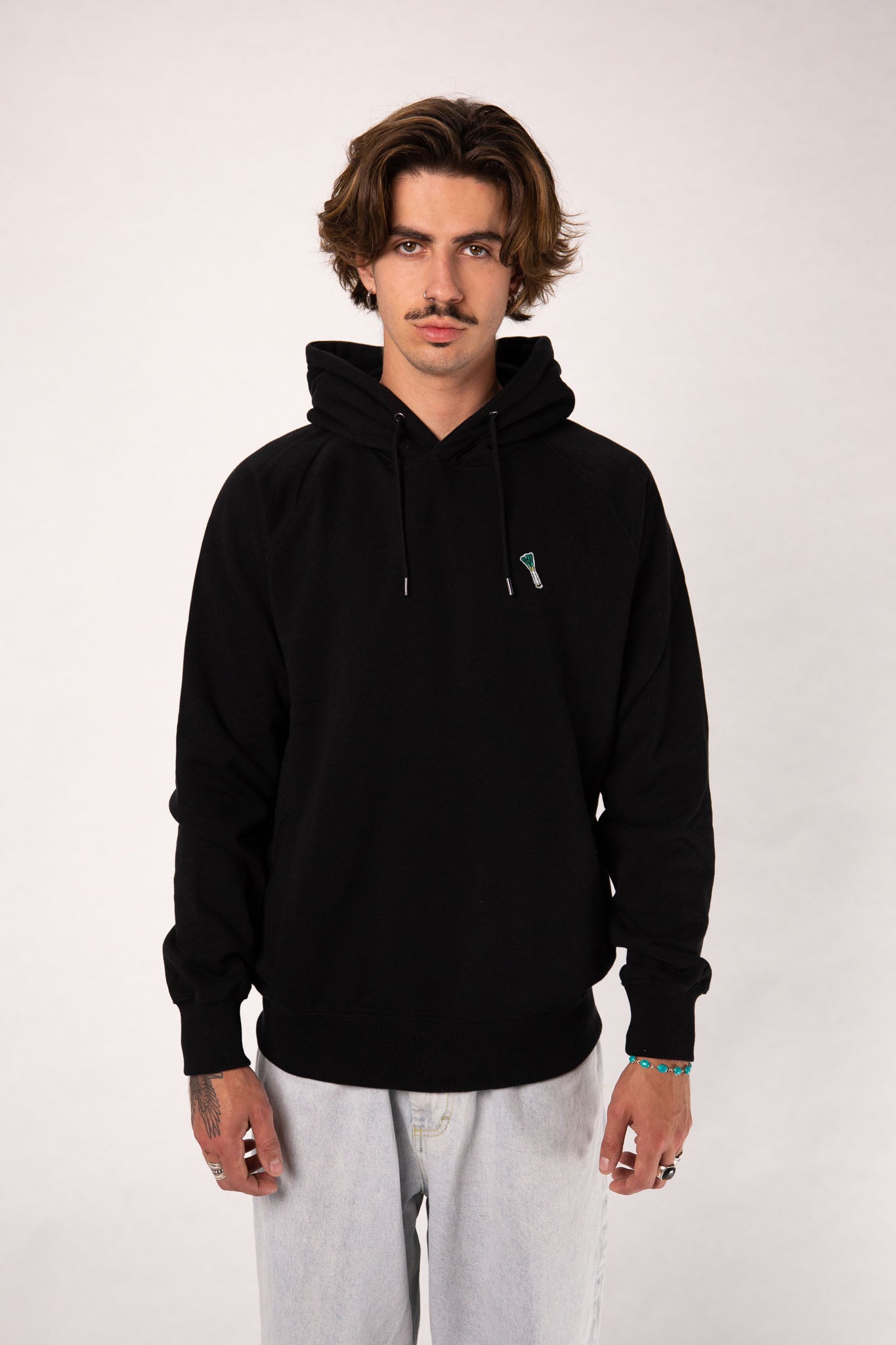 Lauch | Bestickter Bio-Baumwoll Männer Hoodie