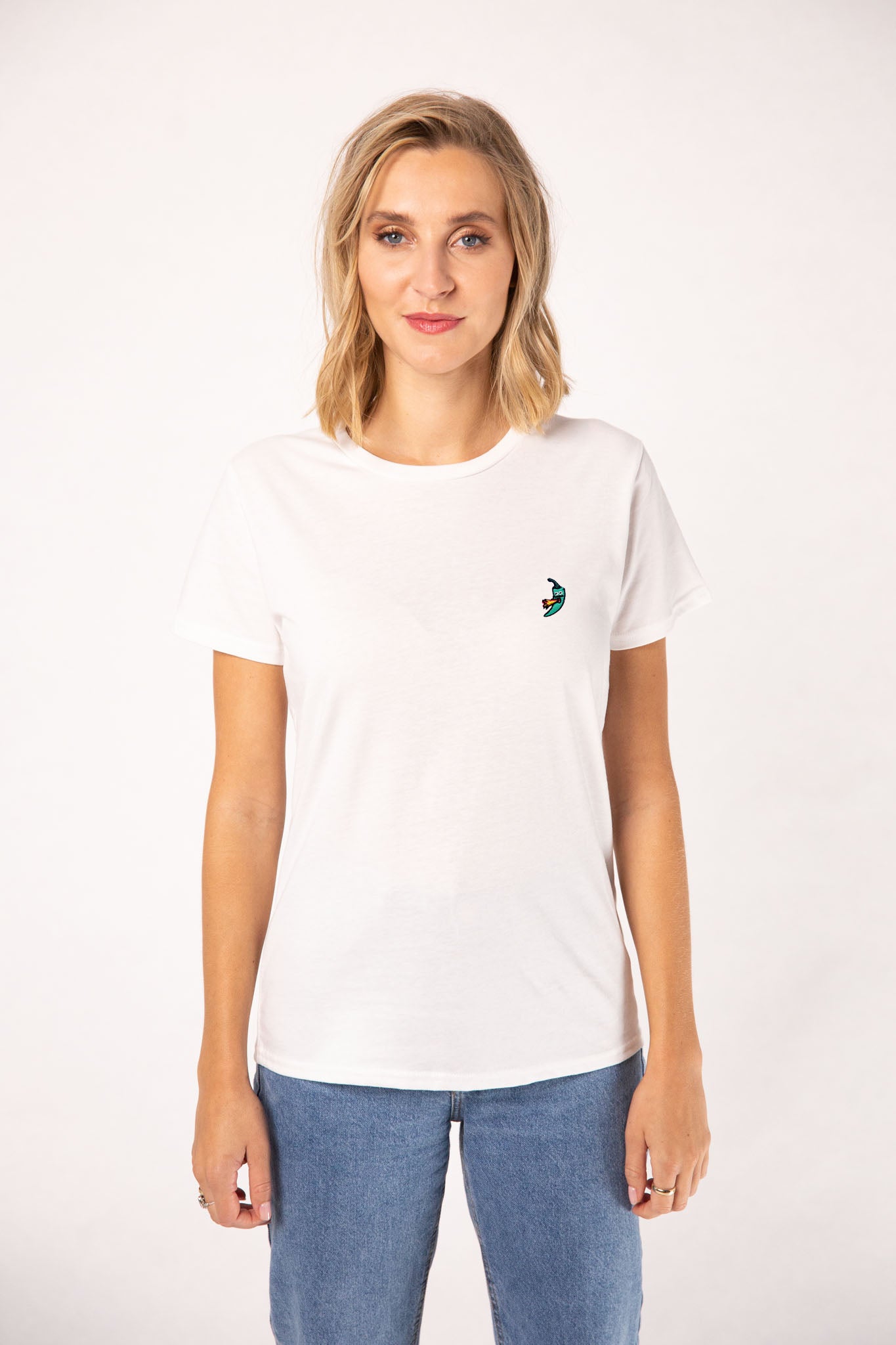 Jalapeno | Besticktes Frauen Bio Baumwoll T-Shirt