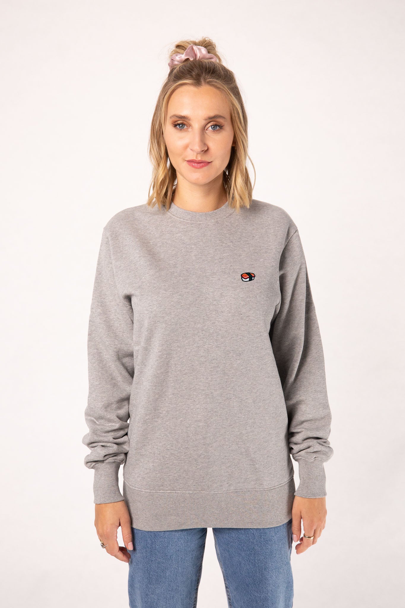 Sushi Nigiri | Bestickter Bio-Baumwoll Frauen Pullover