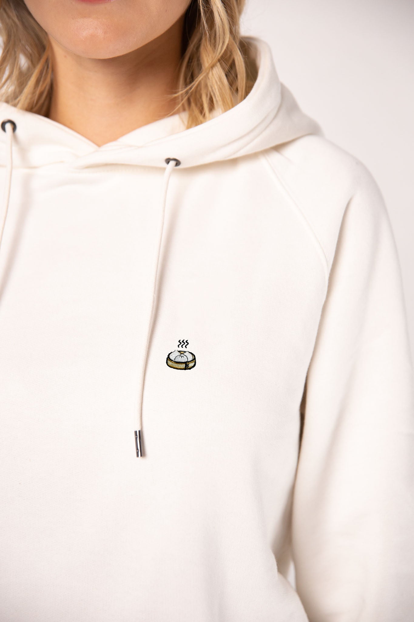 Dumplings | Bestickter Bio-Baumwoll Frauen Hoodie