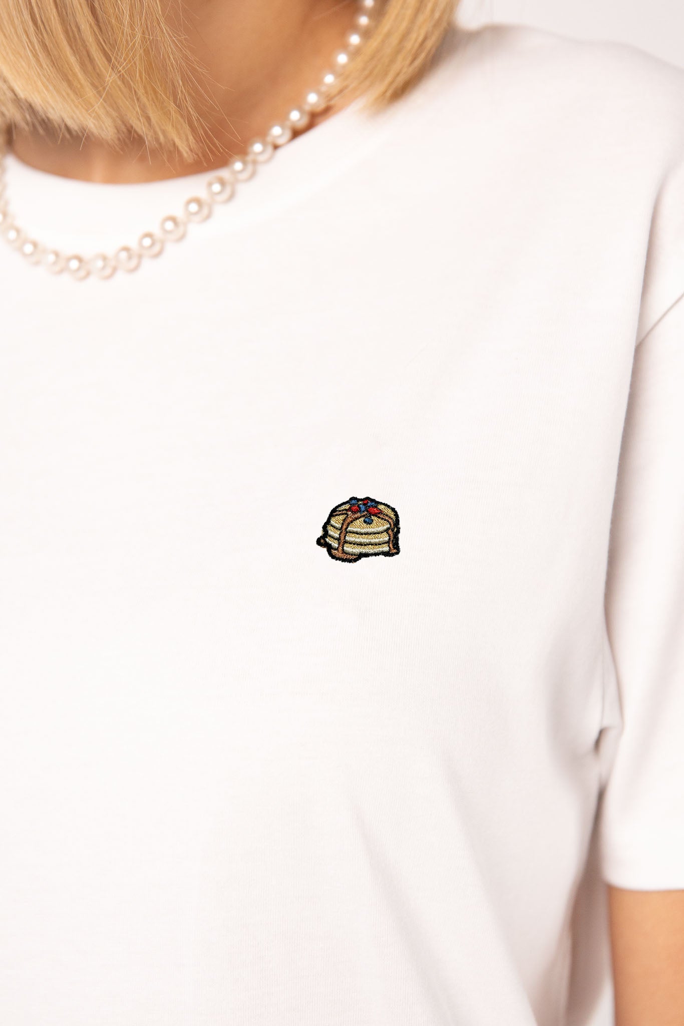 Pancakes | Besticktes Frauen Bio Baumwoll T-Shirt